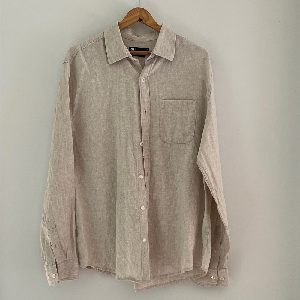 Simons Le31 men’s button down L linen shirt